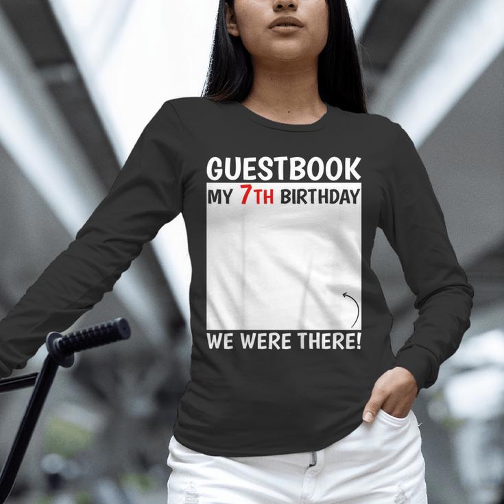Guestbook 7th Birthday 7 Year Old Born 2018 Bday Unisex Long Sleeve T-Shirt Guestbook 7th Birthday 7 Year Old Born 2018 Bday Unisex Long Sleeve T-Shirt