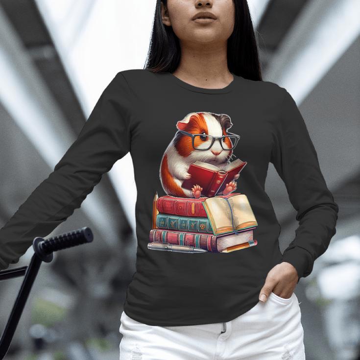 Guinea Pig Reading Books Matching Bookworm Readers Librarian Unisex Long Sleeve T-Shirt