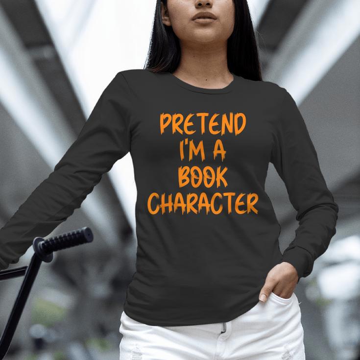 Halloween Pretend I'm Book Character Costume Lazy Adult Kids Unisex Long Sleeve T-Shirt