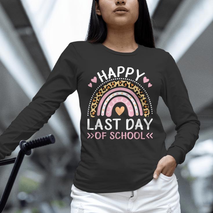 HAPPY LAST OF DAY SCHOOL Rainbow Teacher Student Graduation Men Women Girls Kids Unisex Long Sleeve T-Shirt