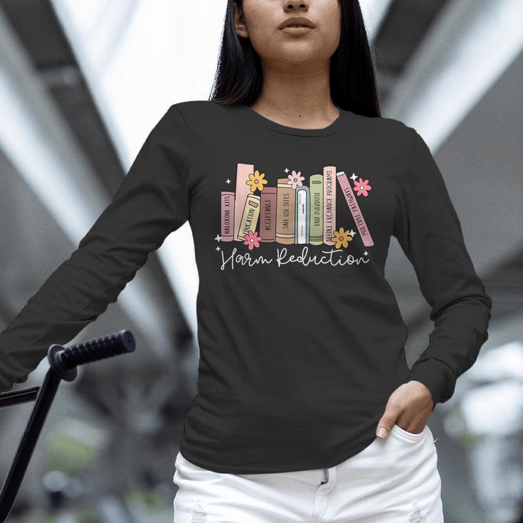 Harm Reduction Floral Book Overdose Awareness Nurse Unisex Long Sleeve T-Shirt