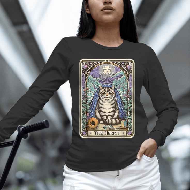 The Hermit Cat Tarot Card Introvert By Georgi Unisex Long Sleeve T-Shirt