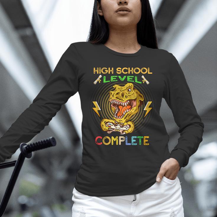 High School Level Complete Gamer Graduation Dinosaur 2021 Unisex Long Sleeve T-Shirt