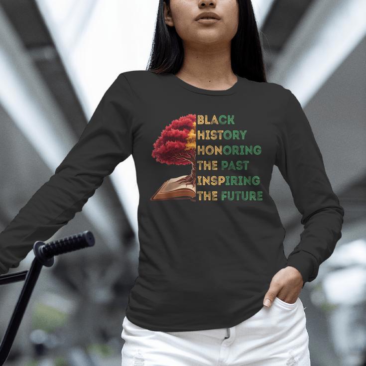 Honoring Past Inspiring Future History Month Tree Book Unisex Long Sleeve T-Shirt