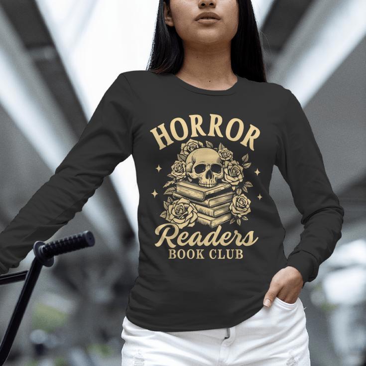 Horror Reading Spooky Vibes Bookish Horror Readers Book Club Unisex Long Sleeve T-Shirt