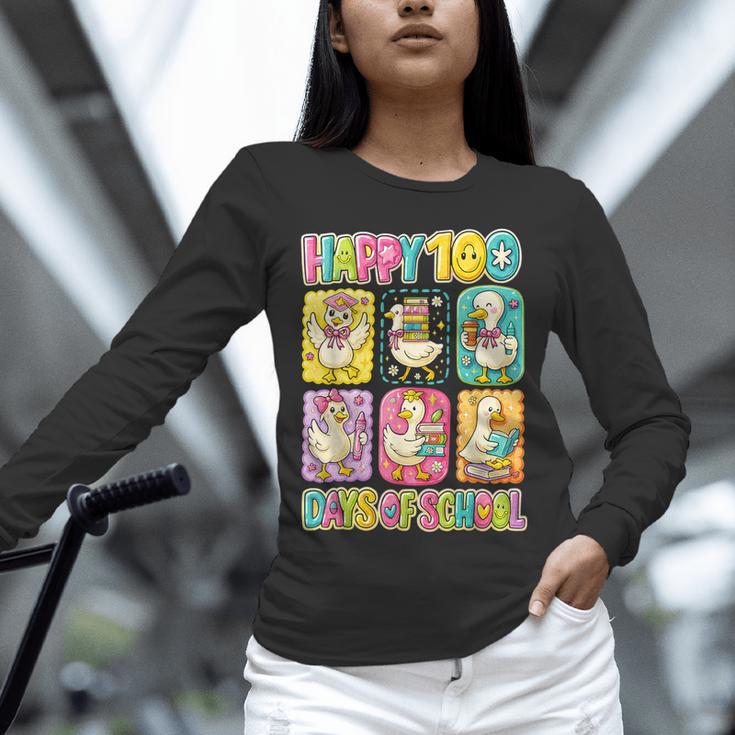 HUGvyn Happy 100 Days Of School Teacher Goose Preppy Books Unisex Long Sleeve T-Shirt HUGvyn Happy 100 Days Of School Teacher Goose Preppy Books Unisex Long Sleeve T-Shirt