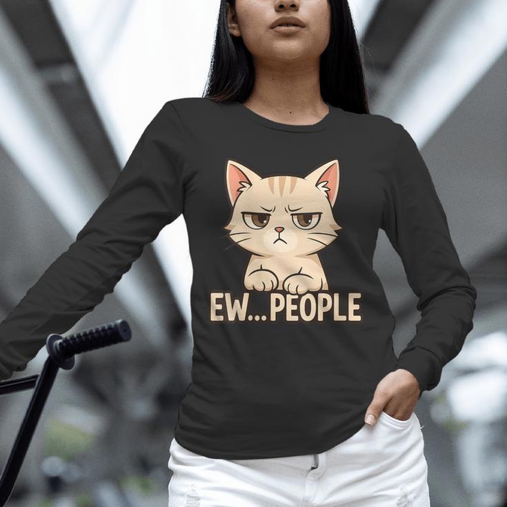 Introvert Anime Cat Ew People Unisex Long Sleeve T-Shirt Introvert Anime Cat Ew People Unisex Long Sleeve T-Shirt