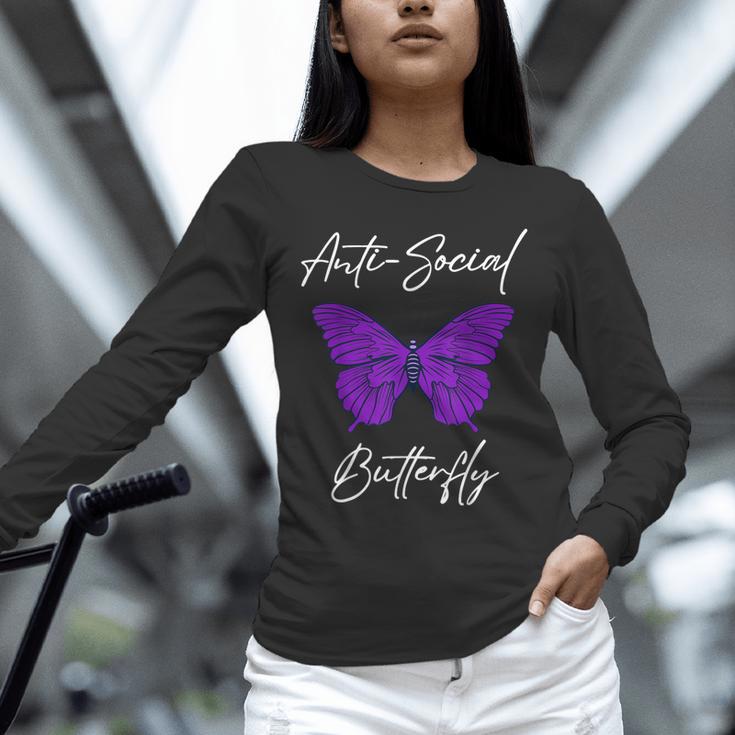 Introvert Antisocial Butterfly For Women Men Unisex Long Sleeve T-Shirt Introvert Antisocial Butterfly For Women Men Unisex Long Sleeve T-Shirt