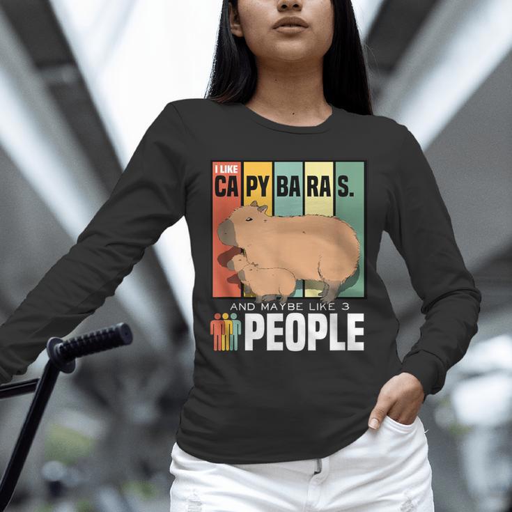Introvert Capybara Rodent Animal Lover Antisocial Retro Unisex Long Sleeve T-Shirt