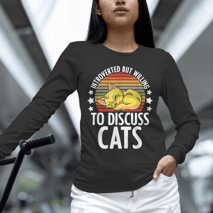 Introvert Cat Kitten Quote For Feline Whisperer Unisex Long Sleeve T-Shirt