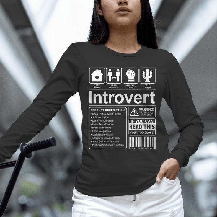 Introvert Label Antisocial Loner Socially Awkward Unisex Long Sleeve T-Shirt Introvert Label Antisocial Loner Socially Awkward Unisex Long Sleeve T-Shirt