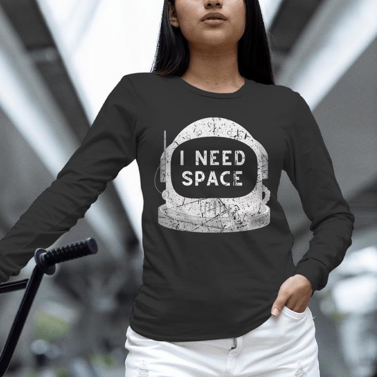 Introvert Space Helmet I Need Space Men Women Unisex Long Sleeve T-Shirt