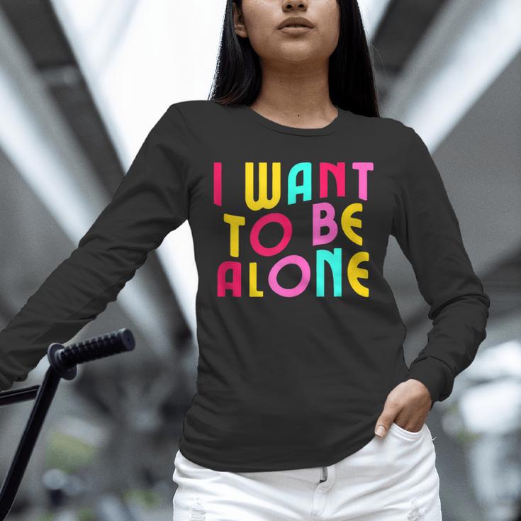 Introvert I Want To Be Alone Retro Wavy Unisex Long Sleeve T-Shirt Introvert I Want To Be Alone Retro Wavy Unisex Long Sleeve T-Shirt