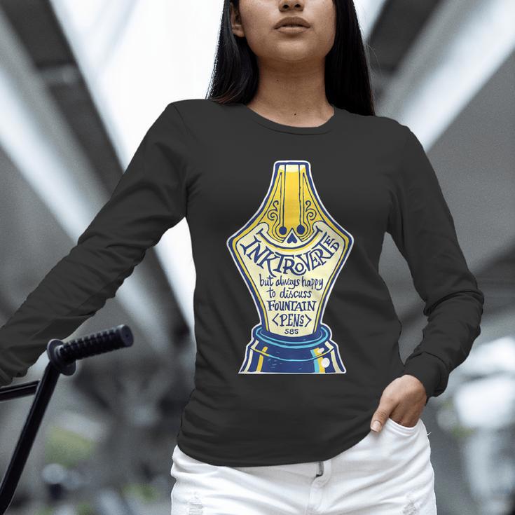 Introverted Fountain Pen Enthusiast Smiling Face Unisex Long Sleeve T-Shirt
