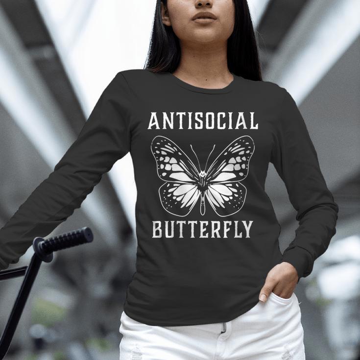 Introverted Introvert Antisocial Butterfly Unisex Long Sleeve T-Shirt Introverted Introvert Antisocial Butterfly Unisex Long Sleeve T-Shirt
