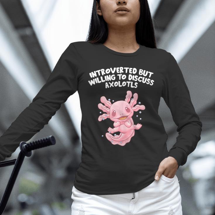 Introverted But Willing To Discuss Axolotl Salamander Unisex Long Sleeve T-Shirt Introverted But Willing To Discuss Axolotl Salamander Unisex Long Sleeve T-Shirt