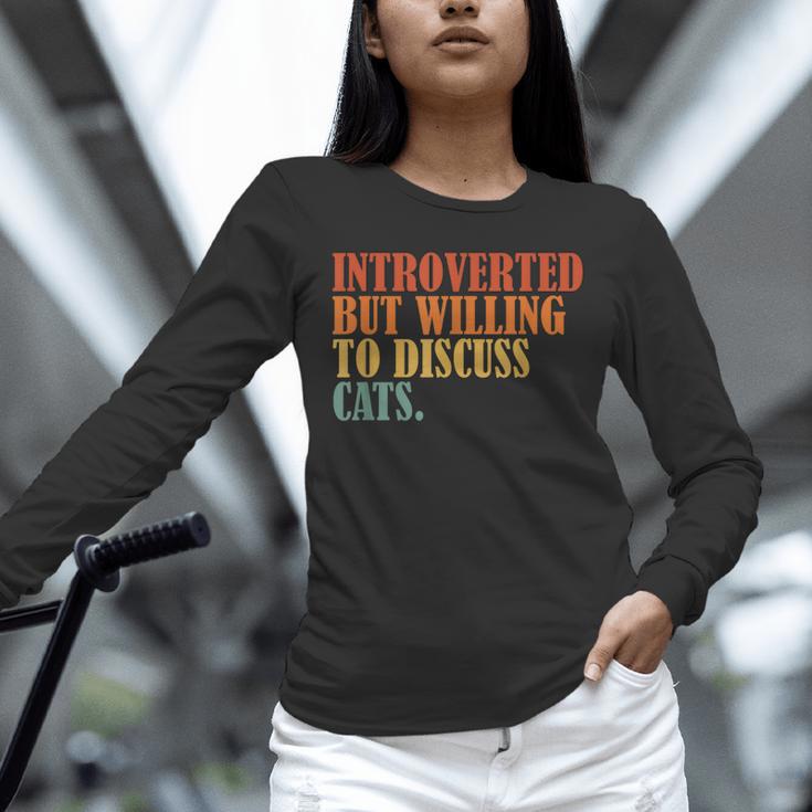 Introverted But Willing To Discuss Cats Introvert Unisex Long Sleeve T-Shirt