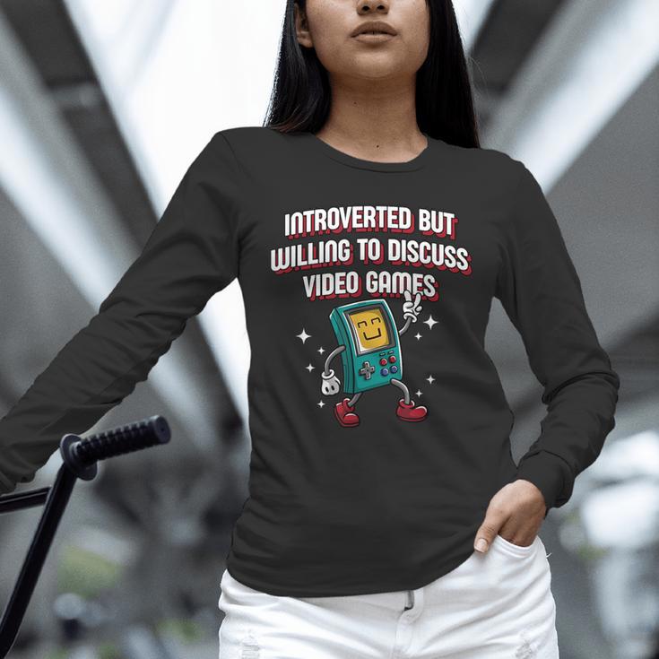 Introverted But Willing To Discuss Video Games Introvert Unisex Long Sleeve T-Shirt