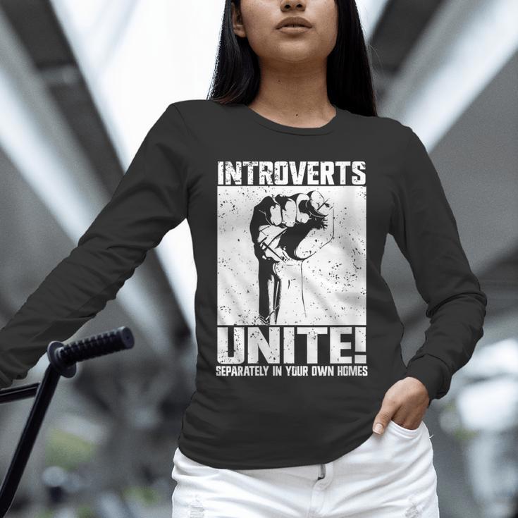 Introverts Unite Separately In Your Own Homes Introvert Unisex Long Sleeve T-Shirt