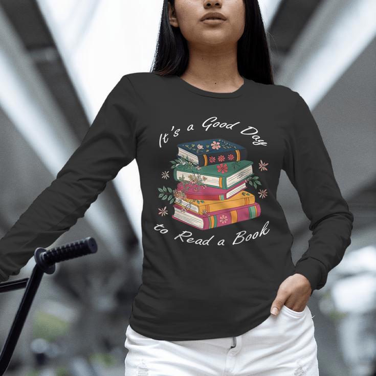 It's a Good Day To Read a Book Floral Stack Tee Unisex Long Sleeve T-Shirt