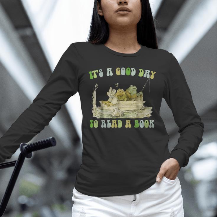 It's A Good Day To Read A Book Shirt Frog Reading Book Unisex Long Sleeve T-Shirt