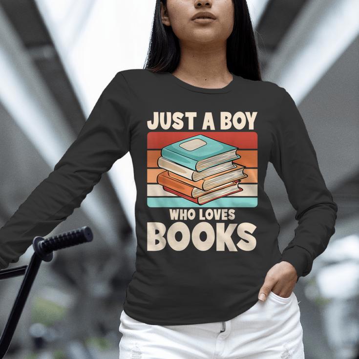 Just A Boy Who Loves Books Reading Bookworm Boys Kids Unisex Long Sleeve T-Shirt