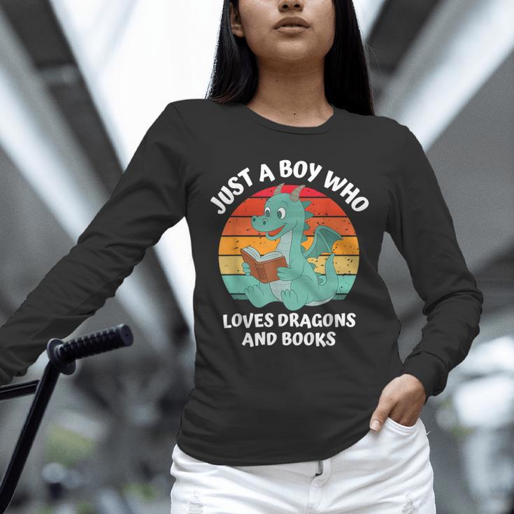 Just A Boy Who Loves Dragons And Books Kids Toddler Baby 5T Unisex Long Sleeve T-Shirt