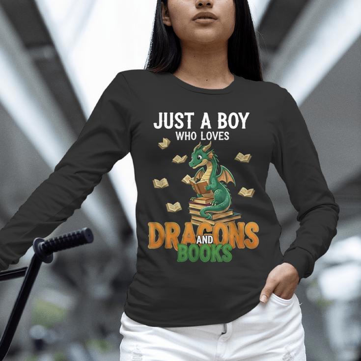 Just a Boy Who Loves Dragons And Books Reading Dragon Unisex Long Sleeve T-Shirt
