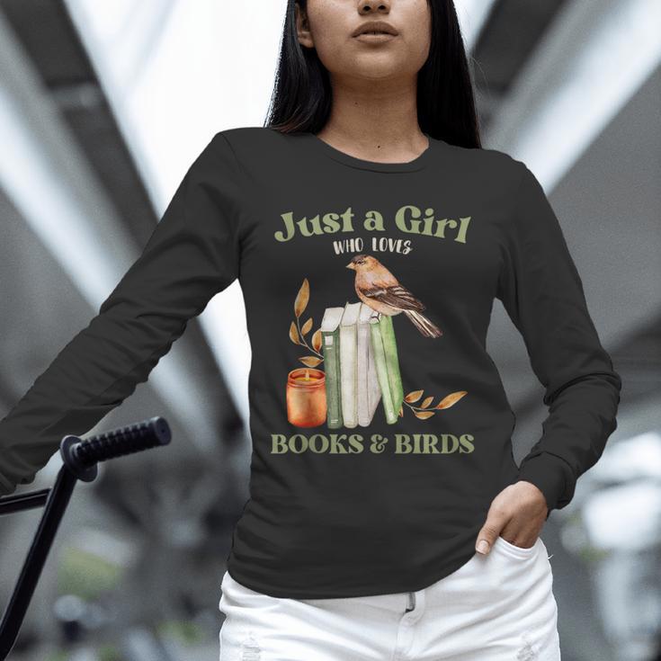 Just a Girl Who Loves Books And Birds Book Reading Bird Love Unisex Long Sleeve T-Shirt Just a Girl Who Loves Books And Birds Book Reading Bird Love Unisex Long Sleeve T-Shirt