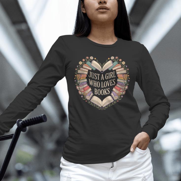 Just a Girl Who Loves Books Book Lover Librarian For Women Unisex Long Sleeve T-Shirt