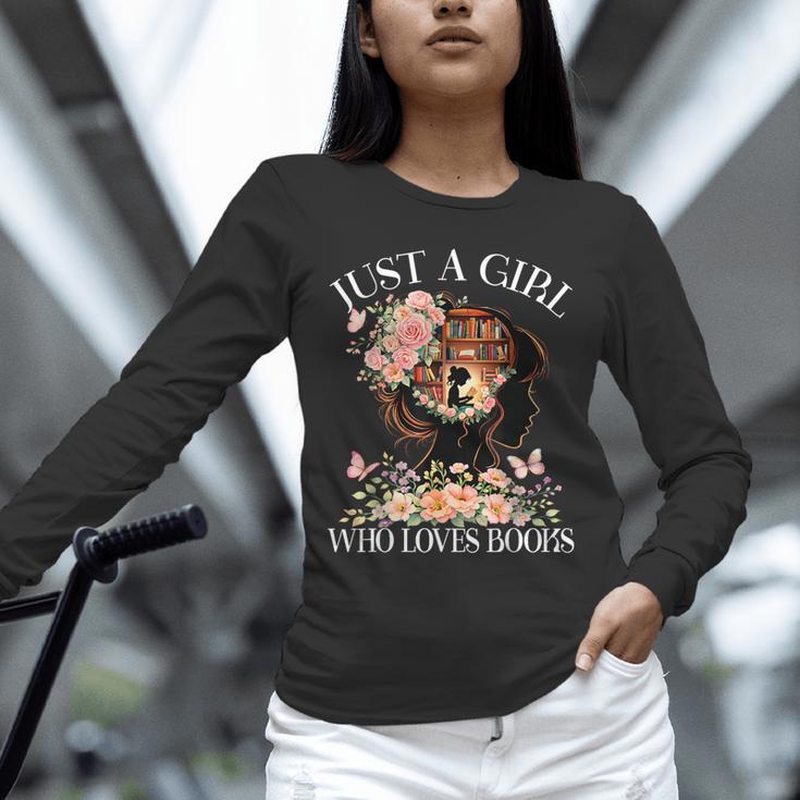 Just A Girl Who Loves Books Book Lover Reading For Women Unisex Long Sleeve T-Shirt Just A Girl Who Loves Books Book Lover Reading For Women Unisex Long Sleeve T-Shirt