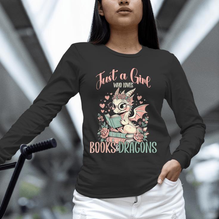 Just a Girl Who Loves Books And Dragons Book Dragon Lover Unisex Long Sleeve T-Shirt