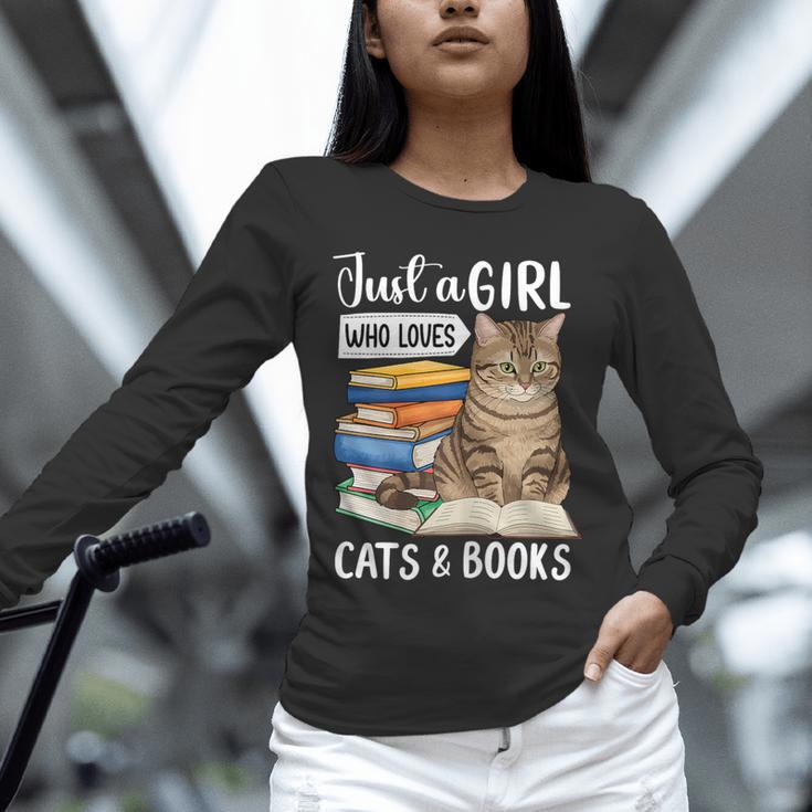 Just a Girl Who Loves Cats And Books Unisex Long Sleeve T-Shirt Just a Girl Who Loves Cats And Books Unisex Long Sleeve T-Shirt
