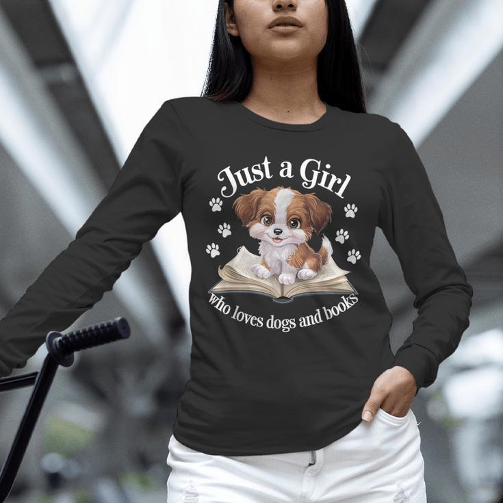 Just a Girl Who Loves Dogs And Books Cute Dog Unisex Long Sleeve T-Shirt