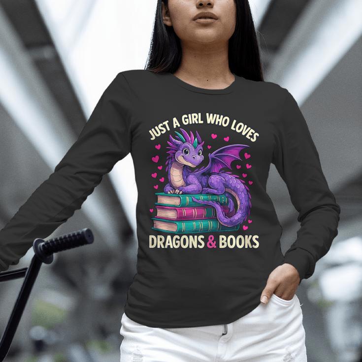 Just a Girl Who Loves Dragons And Books Reading Unisex Long Sleeve T-Shirt