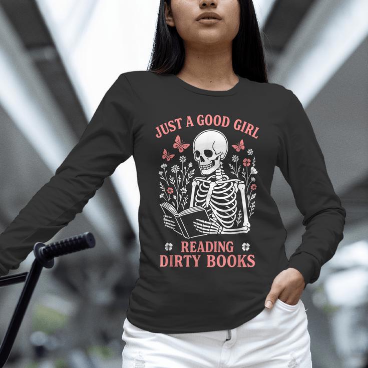 Just A Good Girl Reading Dirty Books Dark Romance Unisex Long Sleeve T-Shirt