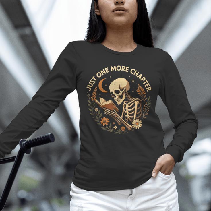 Just One More Chapter Book Lover Bookish Reading Skeleton Unisex Long Sleeve T-Shirt