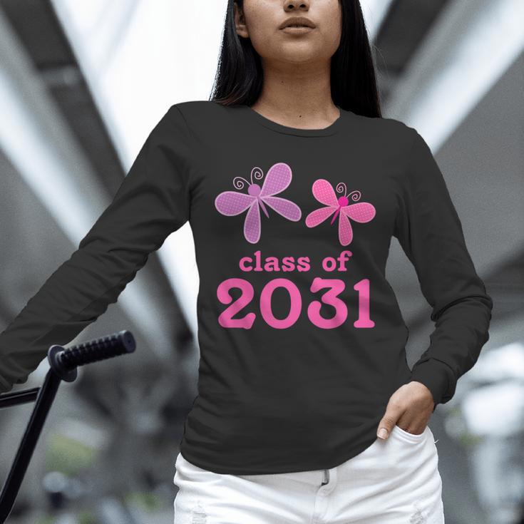 Kids Class Of 2031 Kindergarten Girls Graduation T-Shirt Unisex Long Sleeve T-Shirt