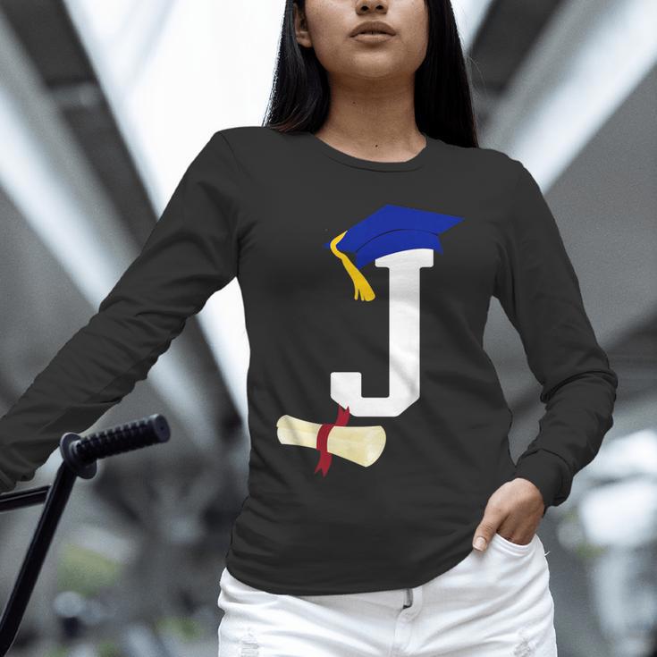 Kids Initial J Letter For Boys Preschool Graduation Kindergarten Unisex Long Sleeve T-Shirt