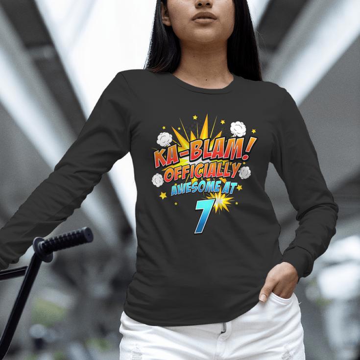 Kids Ka-Blam 7 Year Old Boys 7th Birthday Comic Book Super Hero Unisex Long Sleeve T-Shirt Kids Ka-Blam 7 Year Old Boys 7th Birthday Comic Book Super Hero Unisex Long Sleeve T-Shirt