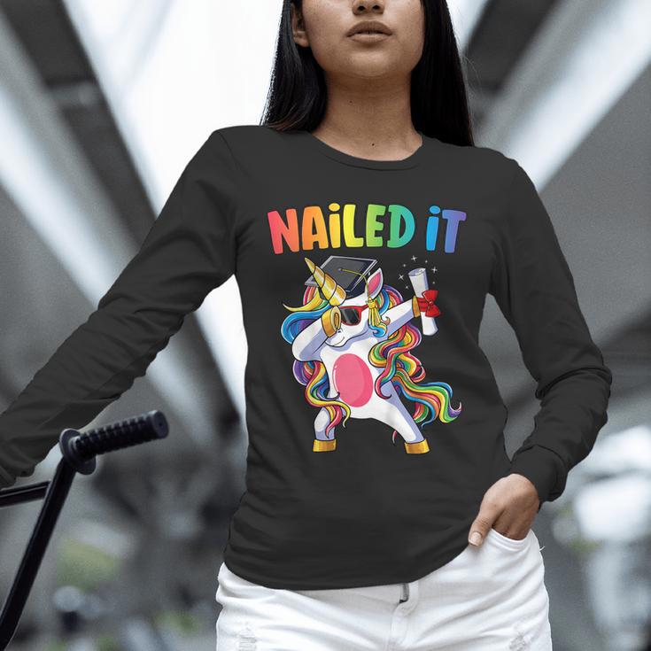 Kids Kindergarten Graduation Shirt Unicorn Graduate Nailed It Unisex Long Sleeve T-Shirt