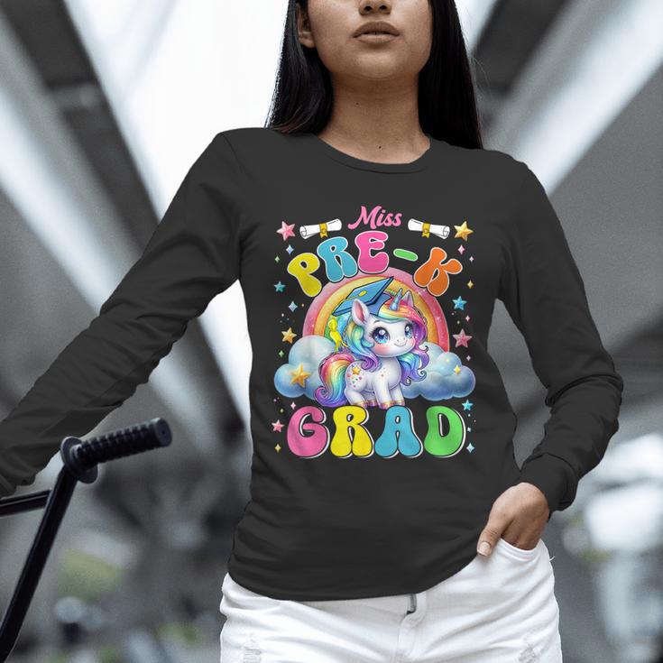 Kids Miss Pre-K Grad Graduation Cute Unicorn Rainbow Girls Unisex Long Sleeve T-Shirt
