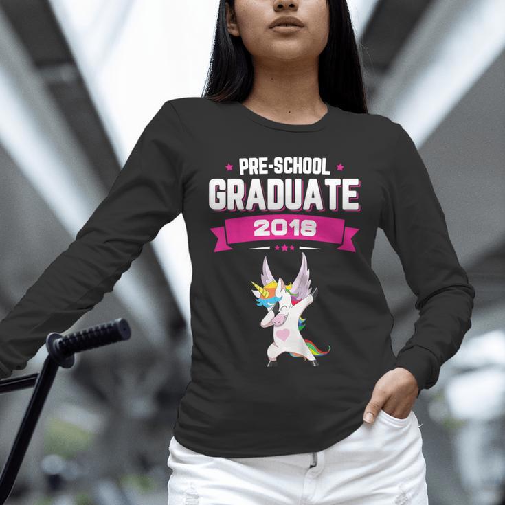 Kids Preschool Graduate 2018 Unicorn Dab Graduation Pre-K TShirt Unisex Long Sleeve T-Shirt