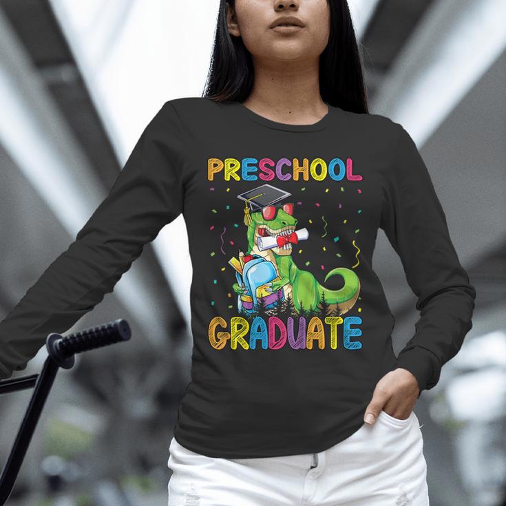 Kids Preschool Graduate T-Rex Dinosaur Preschool Graduation Unisex Long Sleeve T-Shirt