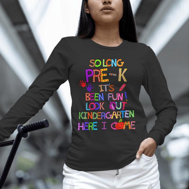 Kids So Long Kindergarten Here I Come Pre-K Graduation Graduate Unisex Long Sleeve T-Shirt
