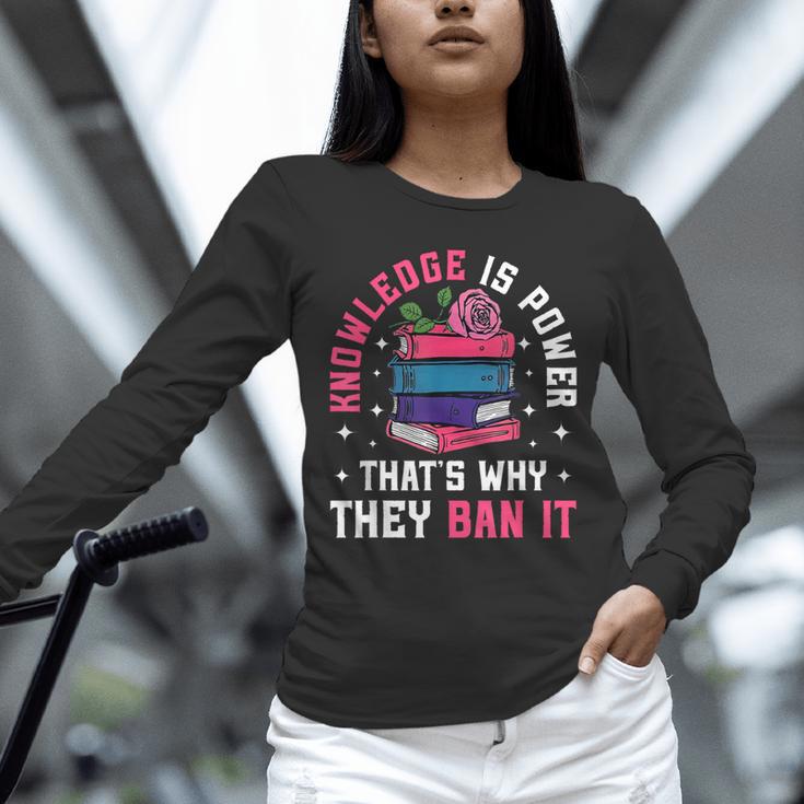 Knowledge Is Power Book Club Librarian Read Banned Books Unisex Long Sleeve T-Shirt