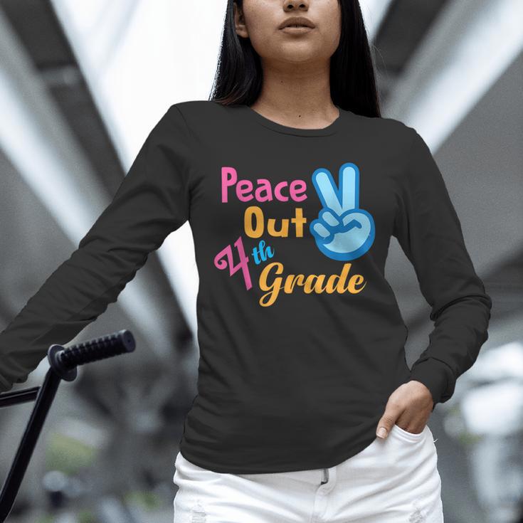 Last Day Of School Peace Out Grade 4 Graduation Kids Unisex Long Sleeve T-Shirt