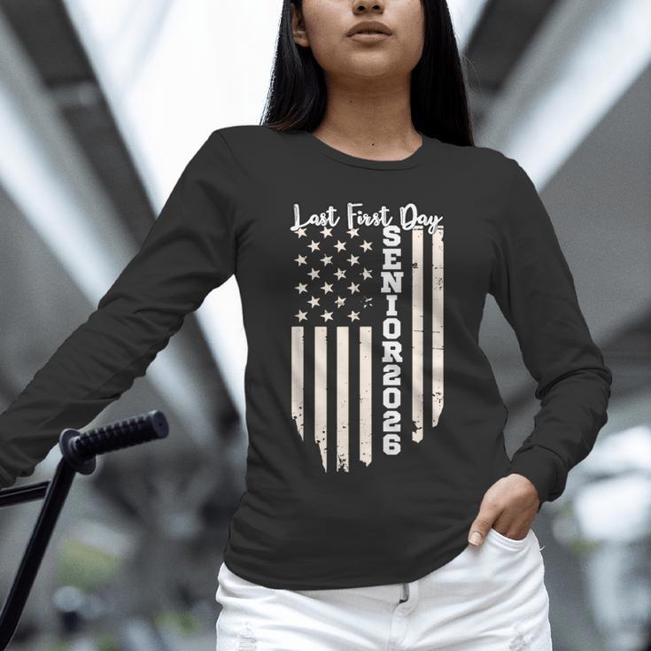 Last First Day Senior 2026 USA Flag Graduation Class Of 2026 Unisex Long Sleeve T-Shirt