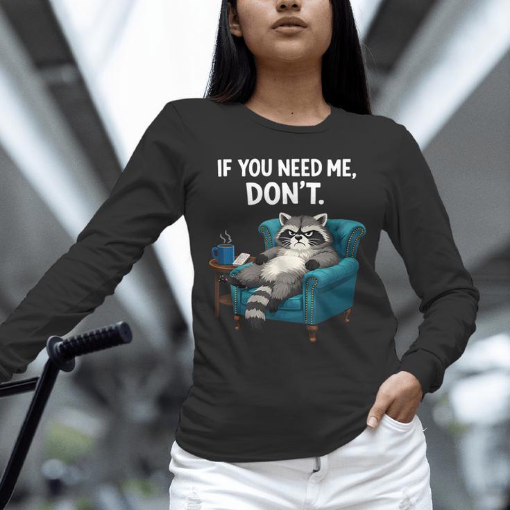 Lazy Raccoon Sarcastic Introvert Humor Japanese Animal Unisex Long Sleeve T-Shirt