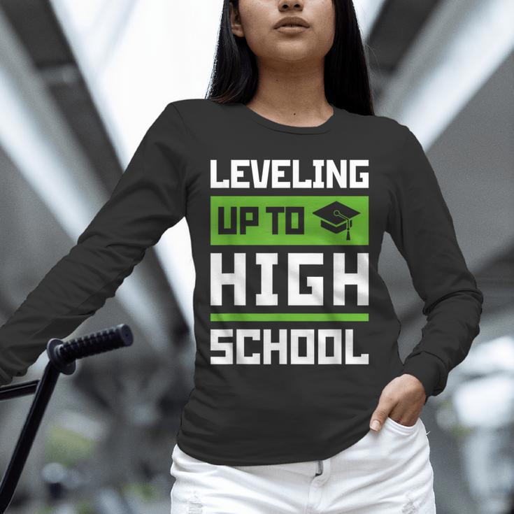 Leveling Up To High School Tee Shirt Gaming Graduation Unisex Long Sleeve T-Shirt